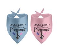 2 Pack Guess What? My Mom is Pregnant Dog Bandana Pregnancy Announcement Pet Scarf Accessories for Dog Lover Reveal Ideas