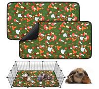 2 Pack Guinea Pig Cage Liner, 60*120cm Large Washable Guinea Pig Bedding, Reusable Absorbant Guinea Pig Pee Pads, Waterproof Air Dried Non Slip Pet Mat for Small Animals Cat Chinchillas Hamster Rabbit