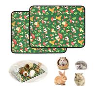 2 Pack Guinea Pig Cage Liner Waterproof Guinea Pig Liners for Cage Washable Non-Slip Guinea Pig Fleece Cage Liner for Small Animal Chinchilla Hamster (61x45 cm)