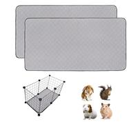 2 Pack Guinea Pig Cage Liners, 14'' X 28'' Washable Guinea Pig Pee Pads, Non Slip Reusable Super Absorbent Guinea Pig Training Mat Bedding Fleece for Small Animals Hamster Rabbit Chinchilla Rat