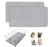 2 Pack Guinea Pig Cage Liners, 14'' X 42'' Washable Guinea Pig Pee Pads, Non Slip Reusable Super Absorbent Guinea Pig Training Mat Bedding Fleece for Small Animals Hamster Rabbit Chinchilla Rat