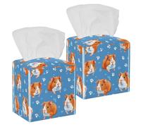 2 pack Guinea Pigs and Paw Prints Tissue Box Holder on Table and Barth room
