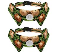 2 Pack Guinea Pigs Clover Dog Collars Bowtie with Shirt Collar Adjustable Pet Cats Puppies Necktie for Small Girl Boy Dog Wedding Birthday Gift