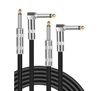 2 Pack Guitar Cable 3 meter/10FT, 6.35mm 1/4 Inch Right Angle Braided Guitar Lead Jack Cord, TS Instrument Cables, Guitars Amp Cable for Electric Guitars, Bass, Electric Mandolin, Keyboard, Pro Audio