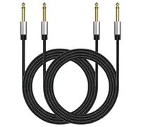 2 Pack Guitar Cables, 1/4 Inch Instrument Cable With 6.35mm Straight Ts Jack, 1/4 Inch TS Male To Male Input/Output Jack Lead Guitar Cables for Guitars Keyboards Amplifiers Mixers Microphones(2m)