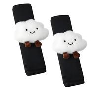 2 Pack Gurtpolster Kinder, Bequemes und Weiches Wildleder, Gurtpolster Auto Kinder, Süße Wolkenpuppe, Gurtschutz Kinder Auto für Alle Autosicherheitsgurte Geeignet (weiße Wolken)