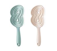 2 Pack Hair Brush for Women and Men, Detangle Wet or Dry Hair, Gentle on Curly or Straight Hair, No Tangle Wide Tooth Comb for Smooth Styling (Green & Beige)