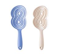 2 Pack Hair Brush for Women and Men, Detangle Wet or Dry Hair, Gentle on Curly or Straight Hair, No Tangle Wide Tooth Comb for Smooth Styling (Beige & Blue)