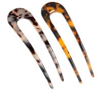 2 Pack Hair Fork French Pins For French Twist U Shaped Hair Pin Fork Sticks 2 Prong Updo Chignon Pin for women，french braid hair tool，u shaped hair pins，hair fork,french clip