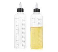 2 Pack Hair Oil Applicator Bottle 8.1oz/230ml Applicator Bottle for Hair Plastic Squeeze Bottle Root Hairs Dye Plastic Refillable Bottles with Twist-On Top Tip Capfor Salon with Clear Graduated Scale