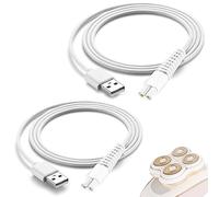 2 Pack Hair Remover Charger Cord Shaver USB Cable Electric Trimmer Charger Cable Charging Cable for Finishing Touch Flawless Legs, White