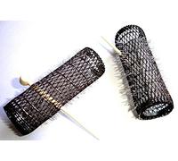 2 Pack HAIR STYLING BRUSH ROLLERS & PINS Hair Curlers 2.2cm x 7.6cm Bristles (12 Rollers)