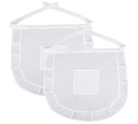 2 Pack Half Apron with Pockets French Maid Server Aprons White Waitress Waist Apron Vintage Short Frilly Cooking Kitchen Aprons for Women Cleaning Restaurant Costume Dress Work Coffee Shop Dish
