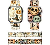 2 Pack Halloween Band Compatible with Apple Watch Bands for Women 49mm 46mm 45mm 44mm 42mm, Adjustable Waterproof Pumpkin Bat iWatch Strap Series 11 10 9 8 7 SE 6 5 4 3 2 1 Ultra 3 Ultra 2 Ultra