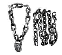 2 Pack Halloween Chains Plastic Chains Props Fake Prison Chain Links with Lock for Halloween Cosplay Party Decoration, 2 Styles
