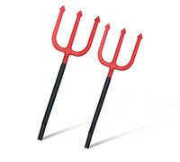 2 Pack Halloween Fake Knife Prop, Realistic Bloody Knives Machete Cleaver & Pitchfork Party Supplies Tricksters Horror Prank Toy Fancy Dress Up Costume Party Accessory (Devil Fork (2 Pack))