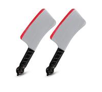 2 Pack Halloween Fake Knife Prop, Realistic Bloody Knives Machete Cleaver & Pitchfork Party Supplies Tricksters Horror Prank Toy Fancy Dress Up Costume Party Accessory (Blooded Cleaver (2 Pack))