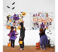 2 Pack Halloween Giant Coloring Poster, Large Coloring Poster for Kids, Halloween Big Jumbo Coloring Pages Craft for Class Home Activity Kids Gifts Halloween Party Favors Supplies(43.3 x 31.5in)