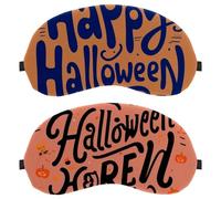 2 Pack Halloween Letters Eye Mask, Sleep Mask for Side Sleeper, Soft Sleeping Eye Mask for Women Men, Complete Light Blocking, Zero Pressure Night Blindfold