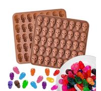 2 Pack Halloween Skull Mould (40 Cavities): Food-Grade for Chocolate Skulls, Gummy Mould, Halloweens Ice Cube Moulds | Non-Stick Halloween Moulds Silicone