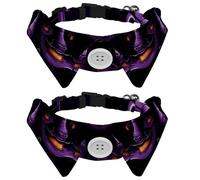 2 Pack Halloween Witch Hat Dog Collars Bowtie with Bells, Adjustable Bow Ties Cat Collar for Small Medium Boys and Girls Pets Puppies Kittens