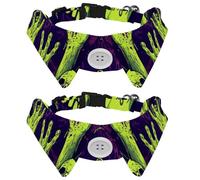2 Pack Halloween Zombie Hand Kitten Collars, Velvet Puppy Dog Bow tie Collar, Adjustable Formal Pet Tuxedo Bowties for Boy Girls Dogs Cats