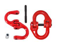 2 Pack Hammerlock Coupling Connecting Link, G80 Alloy Steel Double Ring Buckle Rigging Connector, Working Load Limit Capacity 1.12t/2469lbs