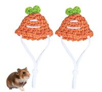 2 Pack Hamster Hats Mini Hats for Snakes Small Animals Guinea Pig Hamster Clothes Pets Holiday Party Costume Accessories, Carrot