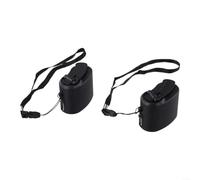 2-Pack Hand Crank USB Charger Portable Manual Generator Dynamo Power Bank with LED Flashlight Emergencys Phone Charging Device, for Camping Hiking Outdoor Survival Gears(Black)