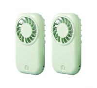 2 Pack Handheld Portable Fan Ultra Slim For Mini Cooling Device With Five Speeds Brushless Motor For Travel Makeup Drying Nail Polish Quick Charge Usb C Orange And Green Colors Included(green)