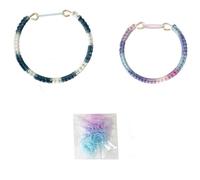 2 Pack Handmade Anxiety Bracelet Fidget Cuff with Rubber Band Picking Fidget Adult Mindfulness CBT Tool for Anxiety Skin Picking