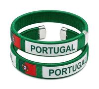 2 Pack Handmade Braided Country Flag Wristband - Premium Woven Fabric National Pride Bracelet - Ultra Comfortable & Adjustable Artisan Fan Band - Unique Souvenir for Game Day, M, Silicone, Amber