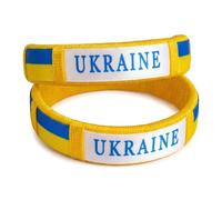 2 Pack Handmade Braided Country Flag Wristband - Premium Woven Fabric National Pride Bracelet - Ultra Comfortable & Adjustable Artisan Fan Band - Unique Souvenir for Game Day, M, Silicone, Amber