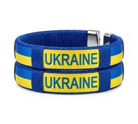 2 Pack Handmade Braided Country Flag Wristband - Premium Woven Fabric National Pride Bracelet - Ultra Comfortable & Adjustable Artisan Fan Band - Unique Souvenir for Game Day, M, Silicone, Amber