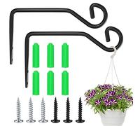 2 Pack Hanging Basket Holder Hanger Hooks, Wall Hanging Plant Basket Brackets for Garden Light Flower Pots Bird Feeders Plants Lanterns Wind Chimes (Black)