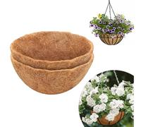 2 Pack Hanging Basket Liner - Round Planter Liner for Hanging Basket, Natural Coco Fiber Replacement Liners, for Plant Flower Growth, Flower Pots in the Balcony Garden (14")