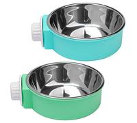 2 Pack Hanging Pet Crate Bowls, 420ml 4.3In Removable Cat Dog Bowls