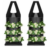 2 Pack Hanging Planter Grow Bags, 9 Slits Plant Growing Pouch, Handle Strawberry Planter Bag, Vertical Mounted Plant Grow Bag For Pepper Potato Flower