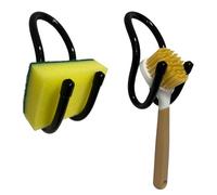 2 Pack Hanging Rustproof Sink Caddy & Sponge Holder, Adjustable Kitchen Dish wand Sink Caddy Organizer for Sponge, Dish brush, Scrubber -Easy to clean and dry - No brush,No sponges