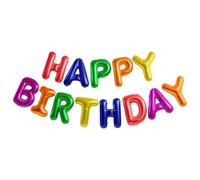 2 Pack Happy Birthday Balloon Set,WINCUR 16" Aluminum Film Letters,Inflatable Party Decor and Birthday Decorations Reusable,Party Supplies（Multicolor）