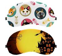 2 Pack Happy Halloween Sleep Eye Mask for Side Sleeper, Sleeping Mask, Light Blocking Eye Mask, Soft Eye Shade Cover for Travel, Nap, Plane