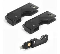 2 Pack Hard PC Flip Holder Protective Cover Compatible with YubiKey 5C NFC, Slide-Open USB-C Security Key Carrying Case, PC Shell for Tap-to-Use Convenience, Lightweight Keychain Protector,Black