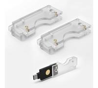 2 Pack Hard PC Flip Holder Protective Cover Compatible with YubiKey 5C NFC, Slide-Open USB-C Security Key Carrying Case, PC Shell for Tap-to-Use Convenience, Lightweight Keychain Protector,Clear