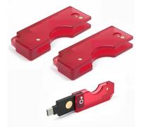 2 Pack Hard PC Flip Holder Protective Cover Compatible with YubiKey 5C NFC, Slide-Open USB-C Security Key Carrying Case, PC Shell for Tap-to-Use Convenience, Lightweight Keychain Protector,Red