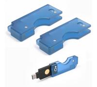 2 Pack Hard PC Flip Holder Protective Cover Compatible with YubiKey 5C NFC, Slide-Open USB-C Security Key Carrying Case, PC Shell for Tap-to-Use Convenience, Lightweight Keychain Protector,Blue