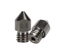 2 Pack Hardened Steel MK8 Nozzle with High Temperature Resistance Upgraded Tungsten All Metal Extruder end Nozzle for Ender 3 / Ender 3 S1, Pro, CR-10 Series 1.75mm Filamen (MK8 hardened steel, 0.4mm)