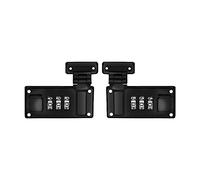 2 Pack Hasp Combination Lock Luggage Suitcase Hasps with 3 Digits Password Locks, Black 65mm Toolbox Storage Bag Fixed Latch Accessories Business Trip Travel