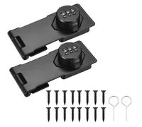 2 Pack Hasp Combination Lock Zinc Alloy and Iron Resettable 3-Digit Code Latch for Doors Cabinets for WINDOWS Lockers Drawers Indoor Outdoor Security Black 135 x 46 mm with Screws