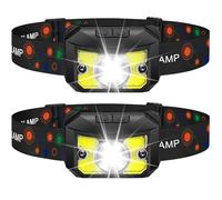 2 Pack Head Torch Rechargeable, Super Bright Headlamp LED Headlight with 8 Light Modes,Waterproof,Long Battery Life Lightweight Camping Essentials for Camping,Outdoors,Emergency,Running,Hiking