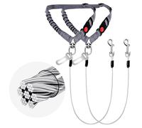 2 Pack Headrest Dog Car Safety Seat Belt-Easy to Use, Aviation-Grade high-Carbon Steel Cable Safety Belt, Ultimate Bite-Proof Dog Harness - Car Leash with Elastic Bungee & Reflective Tether